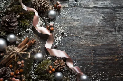 Festive Glitter Flat Lay on Rustic Wood