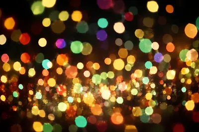 Festive Multicolored Bokeh Lights on Black