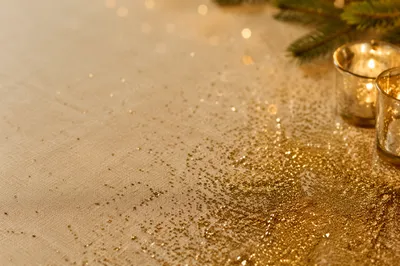 Gold Glitter on Warm Cream Linen