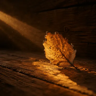 Golden Light Through Autumn Leaf