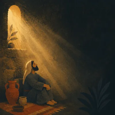 Golden Light Rays in Sacred Darkness
