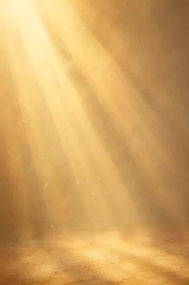 Golden Light Rays Through Morning Mist