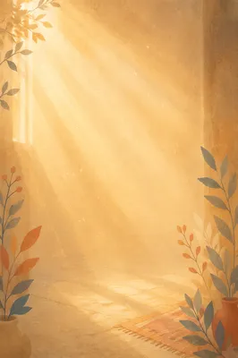Golden Light Rays in Quiet Mist