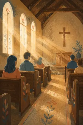 Golden Chapel Light Rays at Dawn