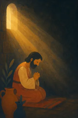 Golden Light Rays in Reverent Darkness