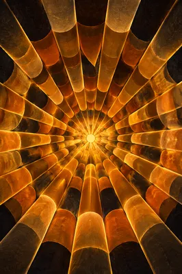 Golden Spiritual Sunburst Light Tunnel