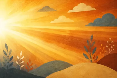 Radiant Golden Light Rays Spiritual Background