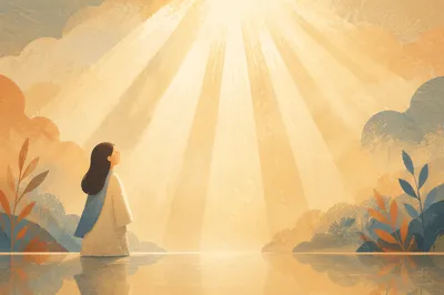 Golden Light Rays Spiritual Background