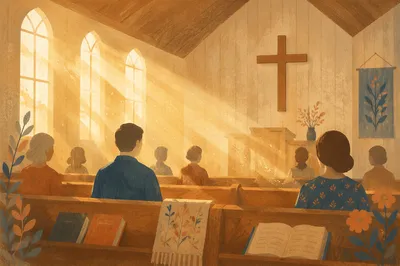 Golden Chapel Light Rays After Prayer