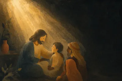 Golden Light Rays in Sacred Darkness
