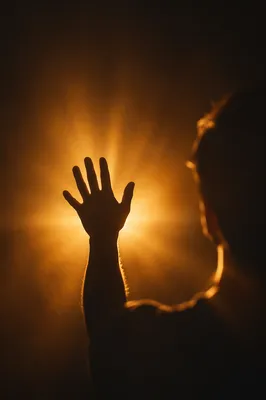 Golden Light Rays Spiritual Hand Background