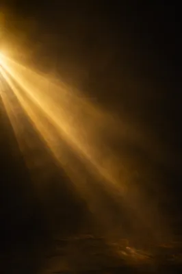 Golden Light Rays in Sacred Darkness