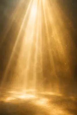 Golden Light Rays in Serene Sanctuary Mist