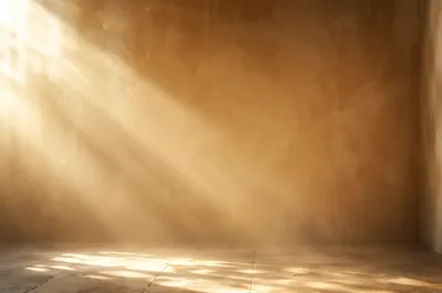 Golden Light Rays in Quiet Interior