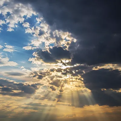Golden Sunbeams Through Heavenly Storm Clouds
