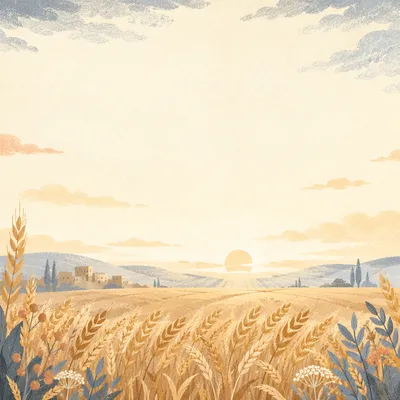 Golden Wheat Field at Summer Sunrise