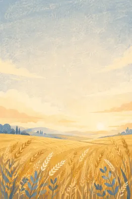 Golden Wheat Field at Summer Sunrise