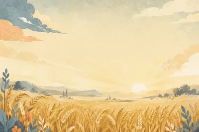 Golden Wheat Field at Summer Sunrise
