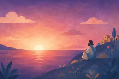 Pastel Purple Pink Coastal Sunset Gradient
