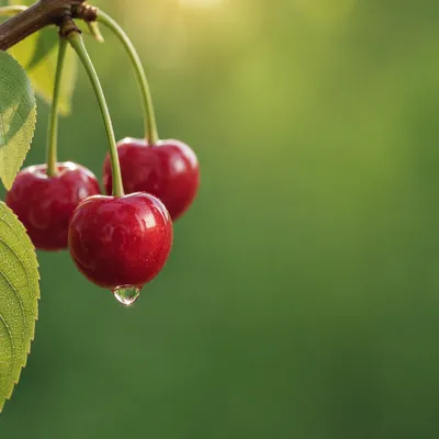 Fresh Green Cherry Nature Background