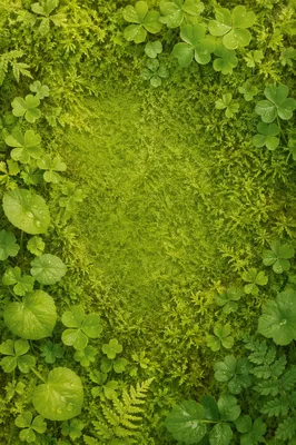 Fresh Green Moss and Clover Background