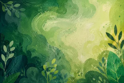 Fresh Green Abstract Botanical Background