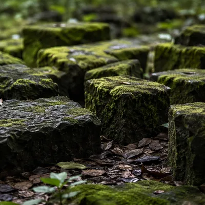 Fresh Green Mossy Stone Background