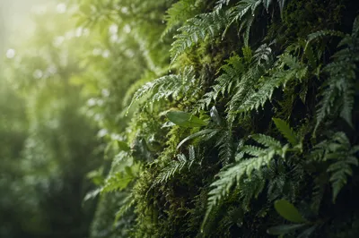 Fresh Fern and Moss Green Background