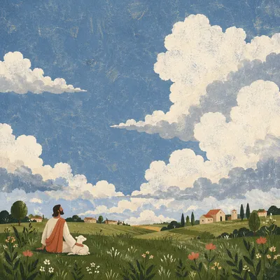 Green Field Under Expansive Cloudy Sky