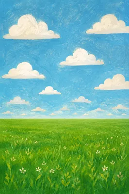 Endless Green Field Under Blue Sky
