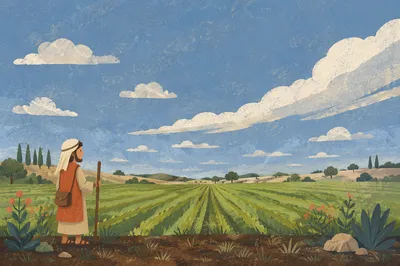 Green Field and Vast Blue Sky Background