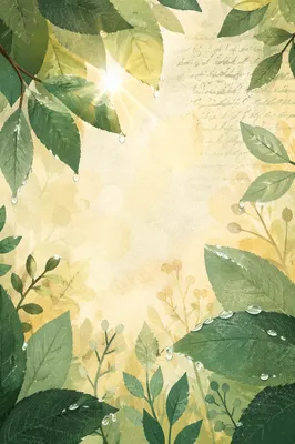 Rain-Kissed Green Leaves Scripture Background
