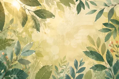 Green Leaves Scripture Overlay Nature Background