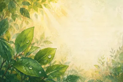 Fresh Green Leaves Scripture Background