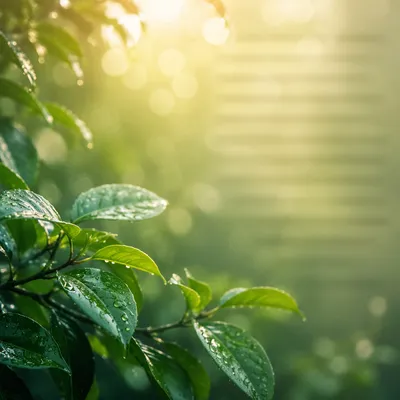 Fresh Green Leaves Scripture Background