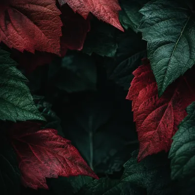 Emerald and Crimson Leaves Scripture Background