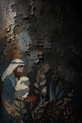 Dark Distressed Grunge Wall Background