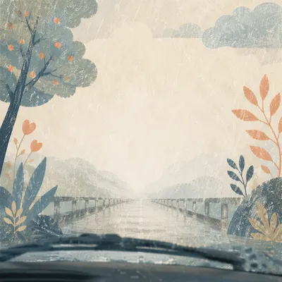 Faith Through Foggy Bridge Background