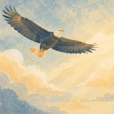 Majestic Eagle Soaring in Morning Sky