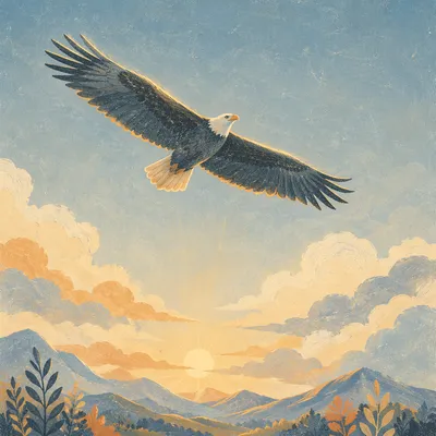 Majestic Eagle Soaring in Hopeful Sky
