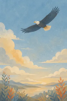 Majestic Eagle Soaring in Morning Sky