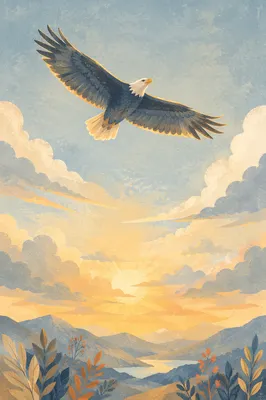 Eagle Wings Soaring in Hopeful Sky