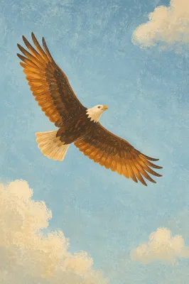 Eagle Soaring on Isaiah 40 31 Sky