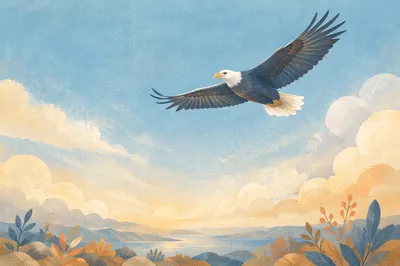 Majestic Eagle Soaring in Hopeful Sky
