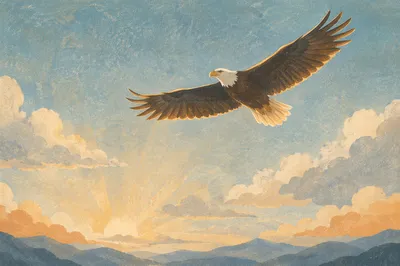 Majestic Eagle Soaring in Hopeful Sky