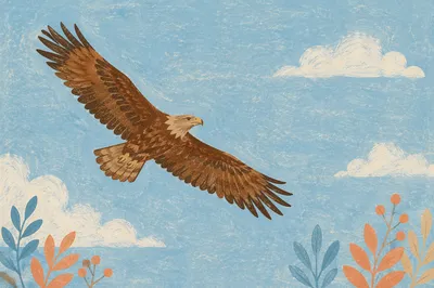 Eagle Wings Soaring in Open Sky