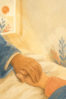Fear Not Reassuring Hands in Morning Light