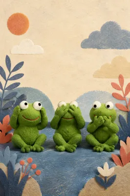 Playful Frog Puppets of Reassurance
