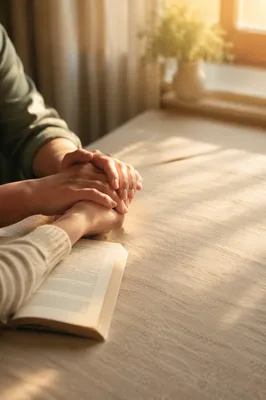 Fear Not Reassuring Hands at Sunrise