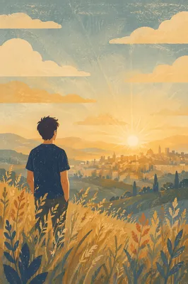 Sunrise Hope Over the Distant City